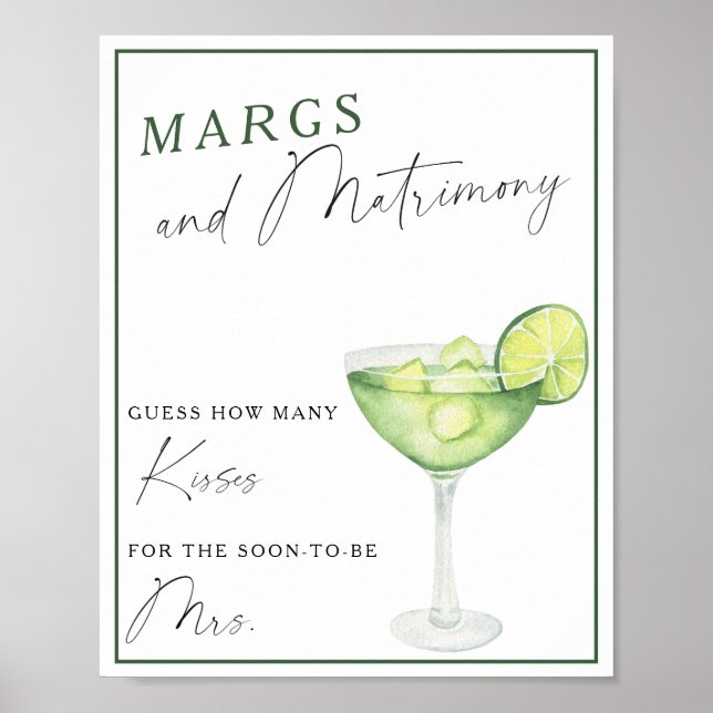 Margarita Brautparty Wie viele Küsse Poster (Vorne)