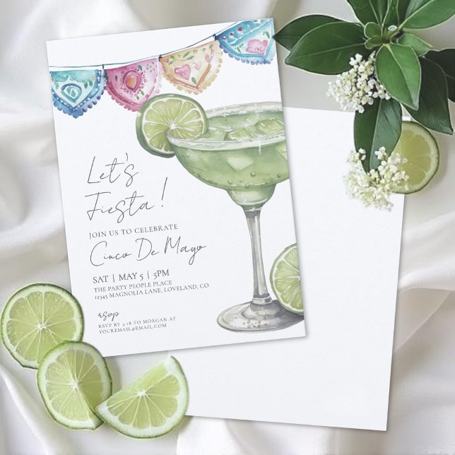 Margarita Cinco De Mayo Party Einladung (Watercolor Margarita Cinco De Mayo Party Invitation)