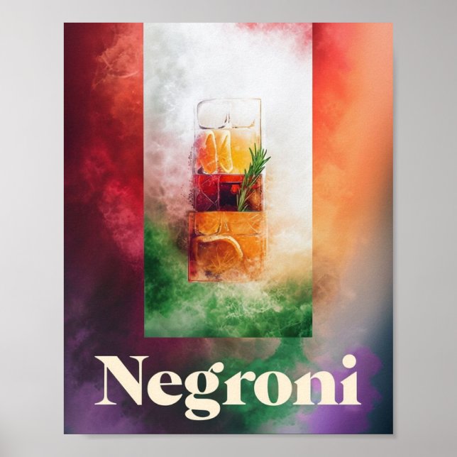 Margarita Cocktail Dekoration: Fett & klassisch Ba Poster (Vorne)