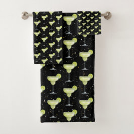 Margarita Cocktail Pattern Badhandtuch Set