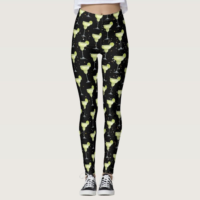 Margarita Cocktail Pattern Leggings (Vorderseite)