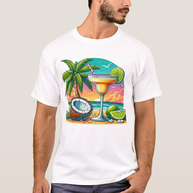 Margarita Cocktail Sommer T-Shirt (Vorderseite)