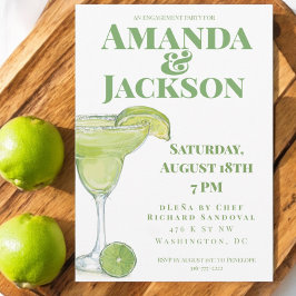 Margarita Cocktail Watercolor Engagement Party Einladung
