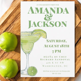 Margarita Cocktail Watercolor Engagement Party Einladung
