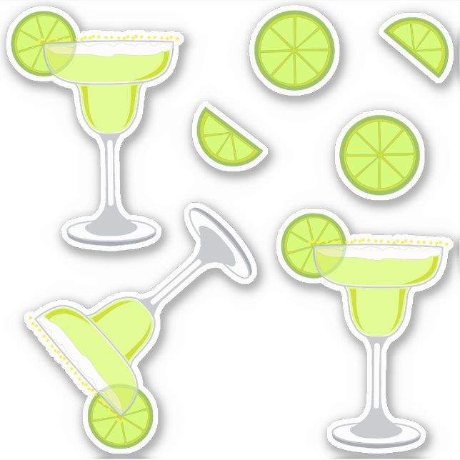 Margarita Cocktails und Limone Aufkleber (Vorderseite)