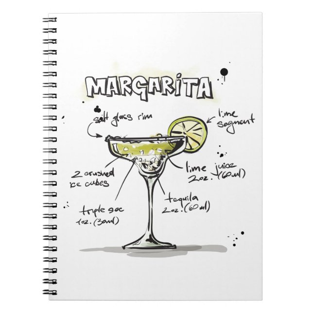 Margarita Drink Rezept Design Notizblock (Vorderseite)