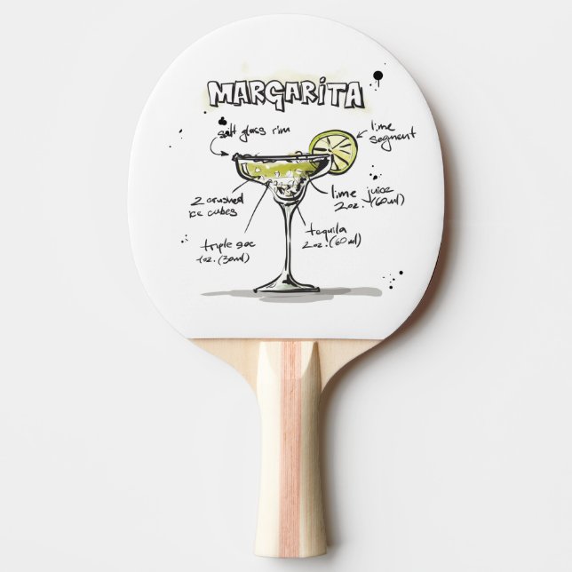 Margarita Drink Rezept Design Tischtennis Schläger (Vorderseite)