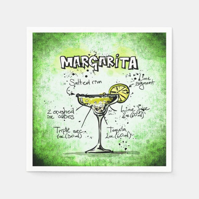 Margarita Drink Rezept Serviette (Vorderseite)