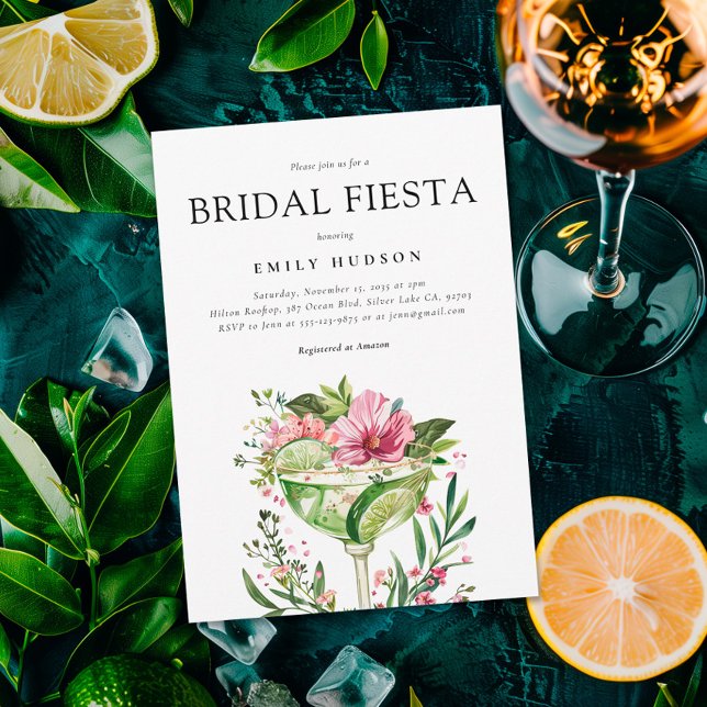 Margarita Fiesta Floral Brautparty Einladung (Von Creator hochgeladen)
