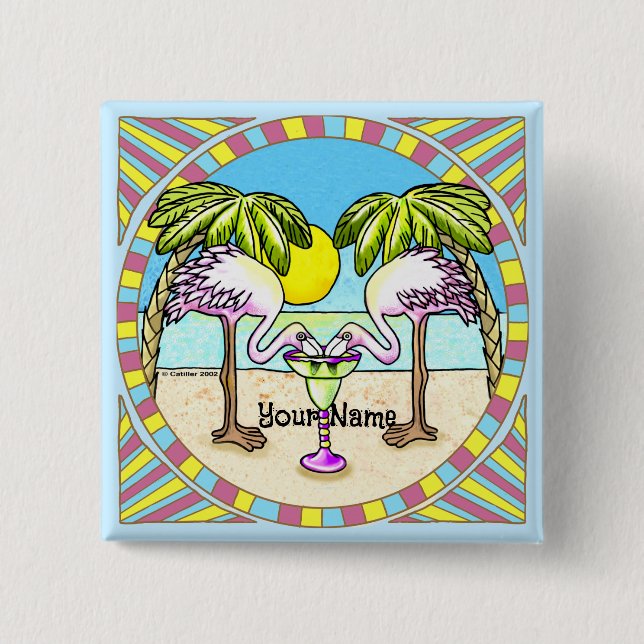 Margarita Flamingo Button (Vorderseite)