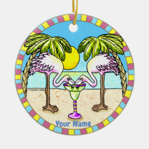 Margarita Flamingo Keramik Ornament