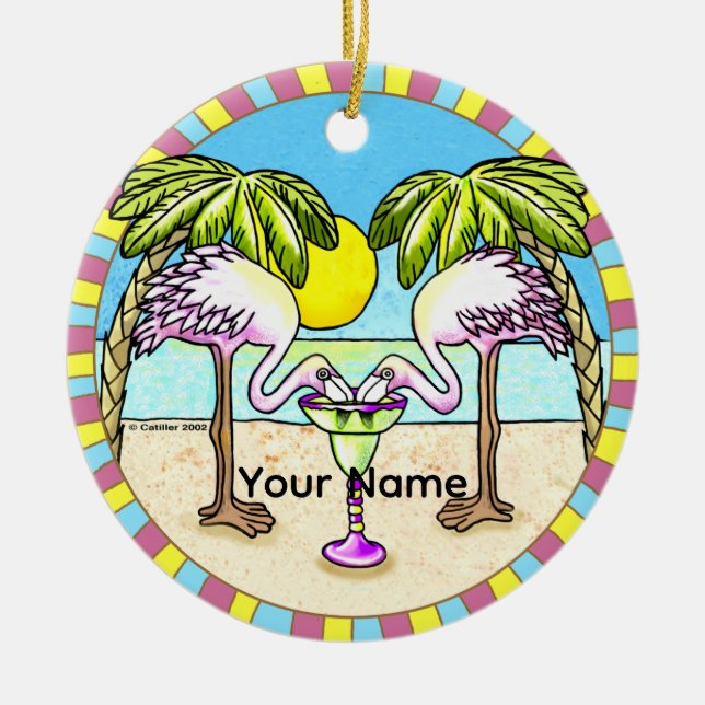 Margarita Flamingo Ornament (Vorne)