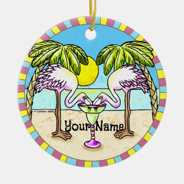 Margarita Flamingo Ornament (Vorne)