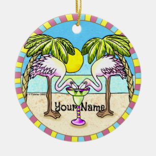Margarita Flamingo Schmuck Keramik Ornament