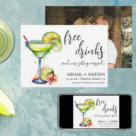 Margarita Funny Drink Trendy Modernes Foto Hochzei Save The Date