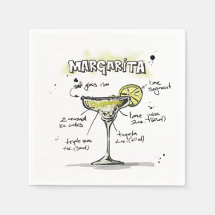 Margarita-Getränk-Rezept-Cocktail-Serviette Serviette