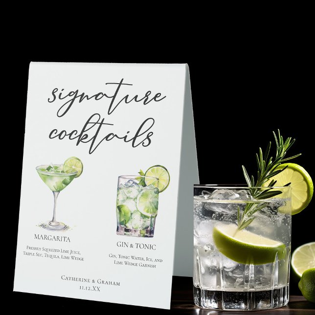 Margarita Gin & Tonic Signature Cocktails Menü Tischaufsteller (Von Creator hochgeladen)