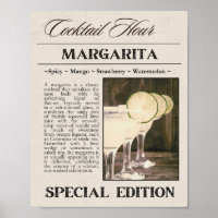 Margarita im Vintage-Stil Zeitungs-Kunstprint