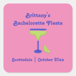 Margarita Limon Bachelorette Fiesta Gastgeschenk Quadratischer Aufkleber