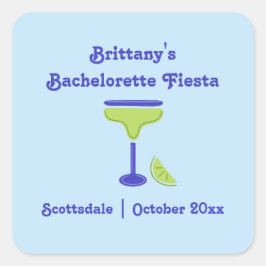 Margarita Limon Bachelorette Fiesta Gastgeschenk Quadratischer Aufkleber