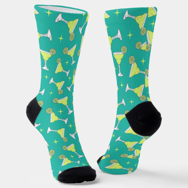 Margarita Lover Retro Cocktails Muster Socken (Gewinkelt)