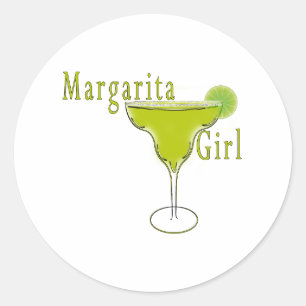 Margarita-Mädchen-Postkarte Runder Aufkleber