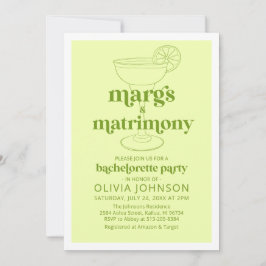 Margarita Margs & Matrimone Cocktail Bachelorette Einladung
