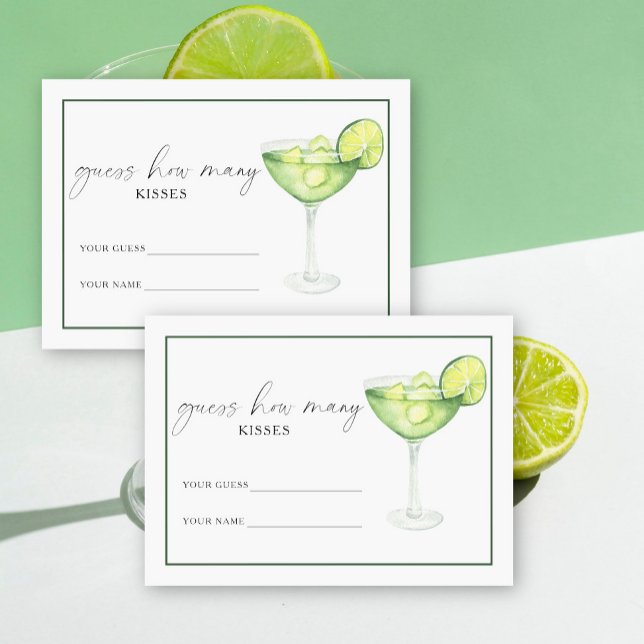 Margarita & Matrimony Wie viele Küsse Bridal Spiel Begleitkarte (Von Creator hochgeladen)