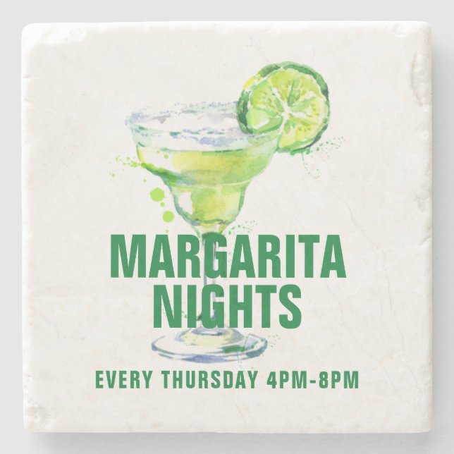 Margarita Night Martini Glasvorführung Steinuntersetzer (Vorderseite)