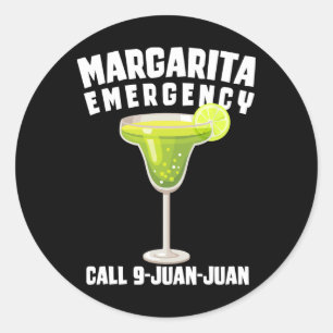 Margarita Notruf 9 Juan Juan Funny Cinco D Runder Aufkleber