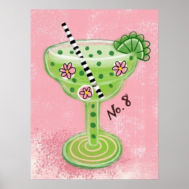 Margarita on Pink Poster Mauer Kunst (Vorne)