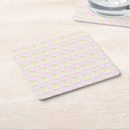 Margarita Pink Green Fiesta Rechteckiger Pappuntersetzer