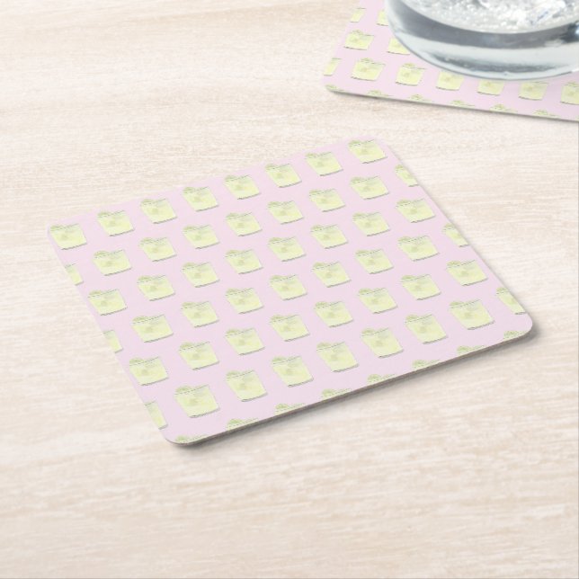 Margarita Pink Green Fiesta Rechteckiger Pappuntersetzer (angewinkelt)