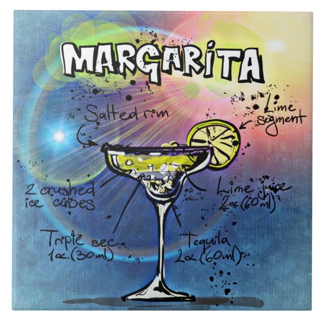 Margarita Recipe Blue Bar Fliese (Vorderseite)