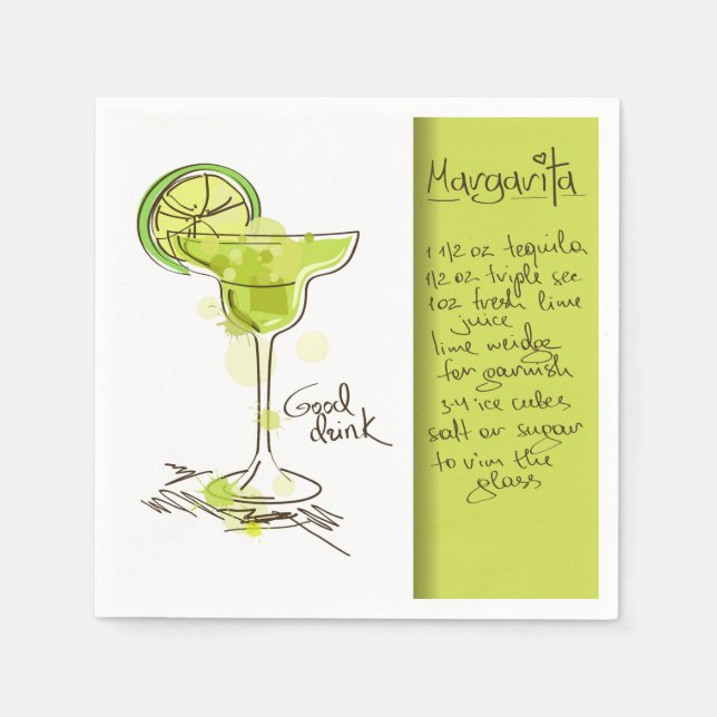 Margarita Recipe Serviette (Vorderseite)