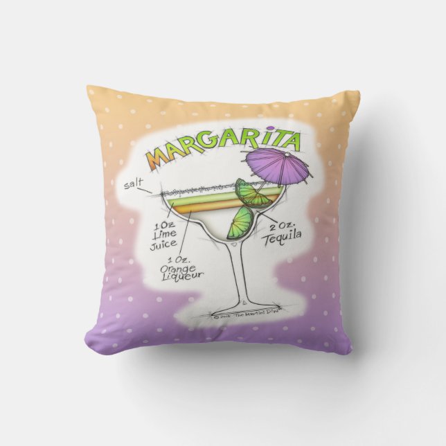 MARGARITA-REZEPT-COCKTAIL-KUNST KISSEN (Vorderseite)