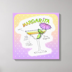 MARGARITA-REZEPT COCKTAIL-KUNST LEINWANDDRUCK