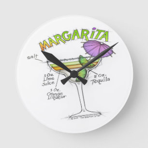 MARGARITA-REZEPT COCKTAIL-KUNST RUNDE WANDUHR