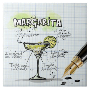 Margarita Rezept Zeichnend Bar Fliese
