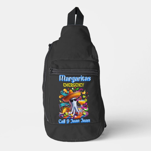 Margarita Sombrero-Wearing Octopus Crossbody Bag (Vorderseite)