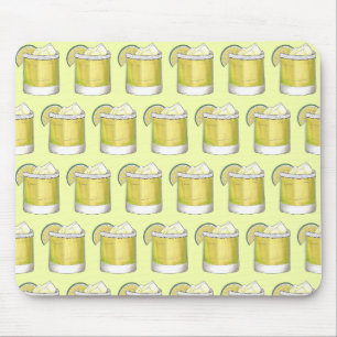 Margarita Summer Cocktail Mixed Drink Lime Green Mousepad
