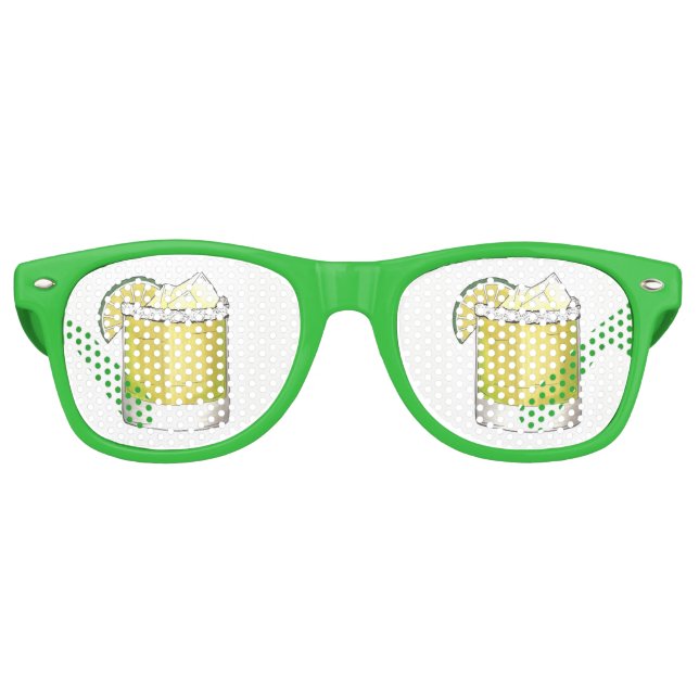 Margarita Summer Cocktail Mixed Drink Lime Green Partybrille (Vorderseite)