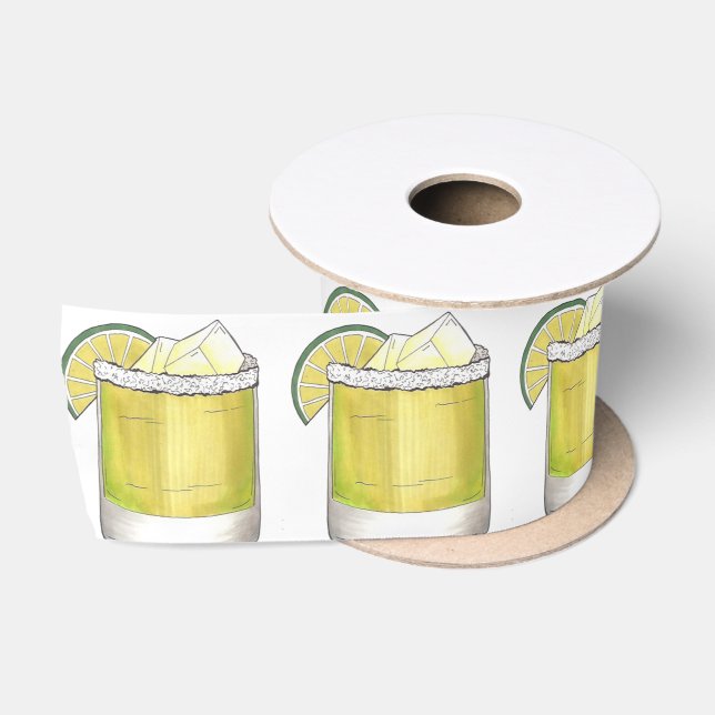 Margarita Summer Cocktail Mixed Drink Lime Green Satinband (Spule)
