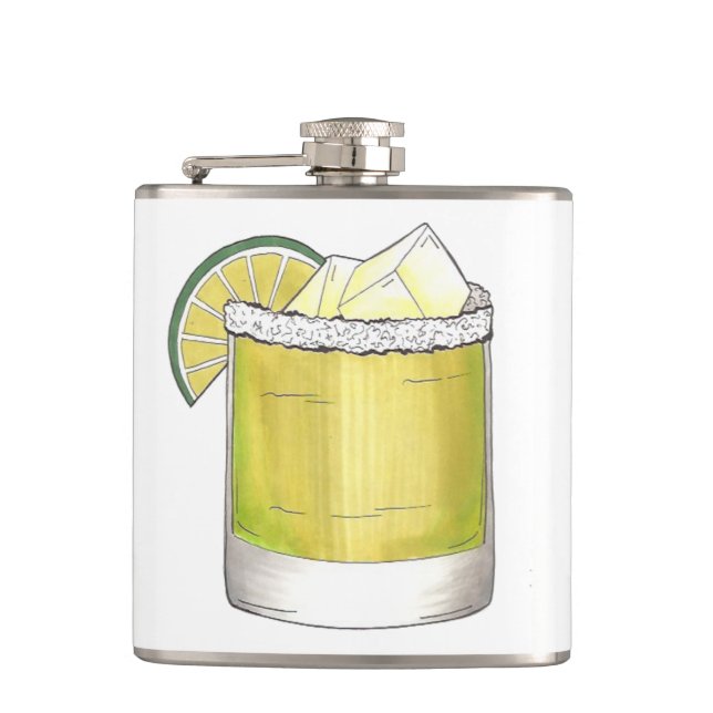 Margarita Summer Cocktail Mixed Drink Limones Gesc Flachmann (Vorderseite)