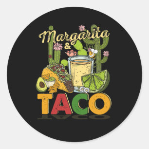 Margarita Tacos Funny Margarita Tequila Drinker Runder Aufkleber