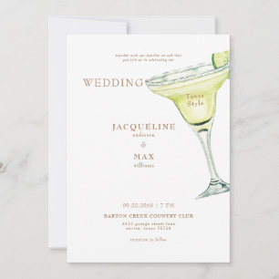 Margarita Texas Style Gold Text Hochzeit Einladung