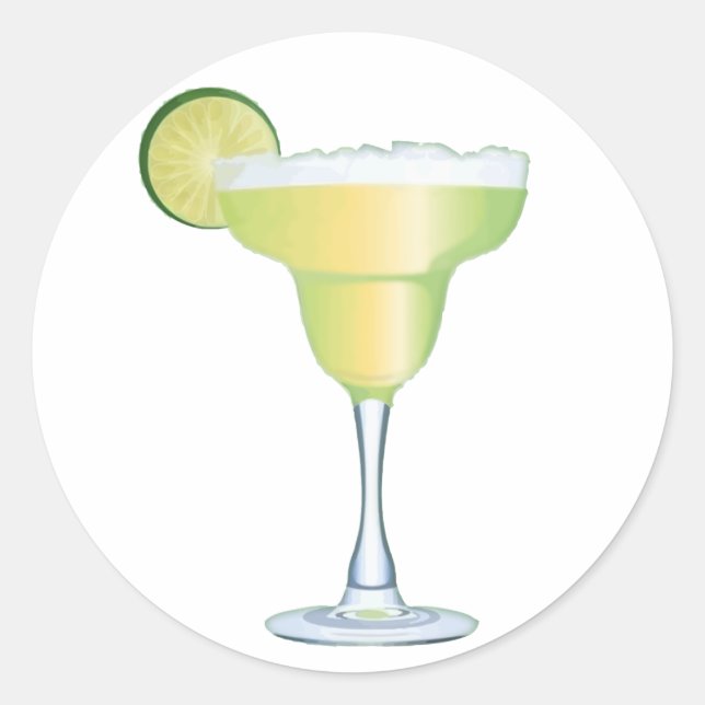 Margarita Time Runder Aufkleber (Vorderseite)