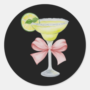 Margarita und Bow Coquette Cinco de Mayo Runder Aufkleber