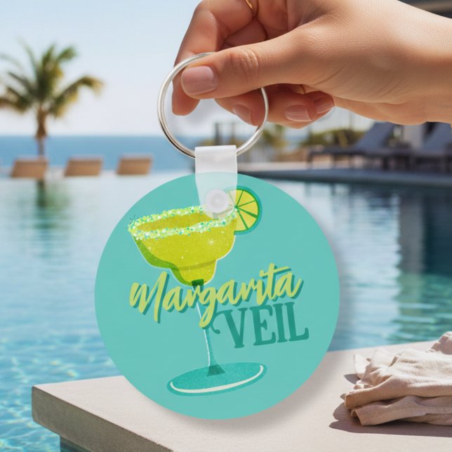Margarita Veil Junggeselinnen-Abschied Illustriert Schlüsselanhänger (Margarita Veil Bachelorette Party Illustrated Keychain)