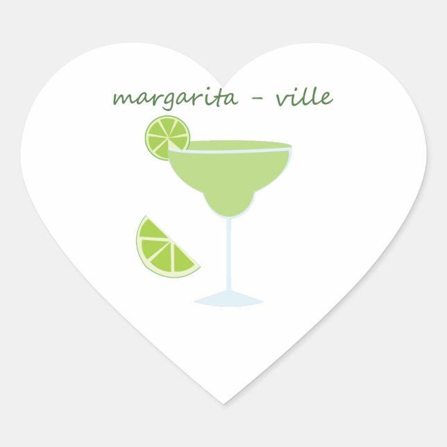 Margarita-ville Herz-Aufkleber (Vorderseite)